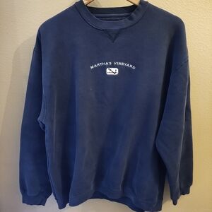 Martha's Vineyard Embroidered Crew Neck Sweater Blue M